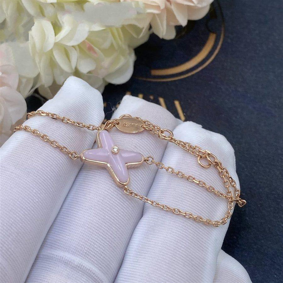 [⭐Seralia]JEUX BRACELET PINK MOP PINK GOLD 1 DIAMOND