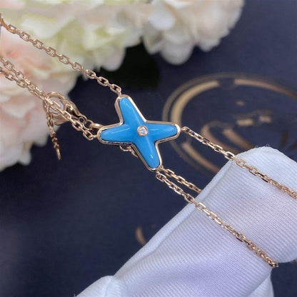 [⭐Seralia]JEUX BRACELET TURQUOISE PINK GOLD 1 DIAMOND