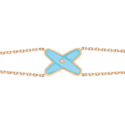 [⭐Seralia]JEUX BRACELET TURQUOISE PINK GOLD 1 DIAMOND