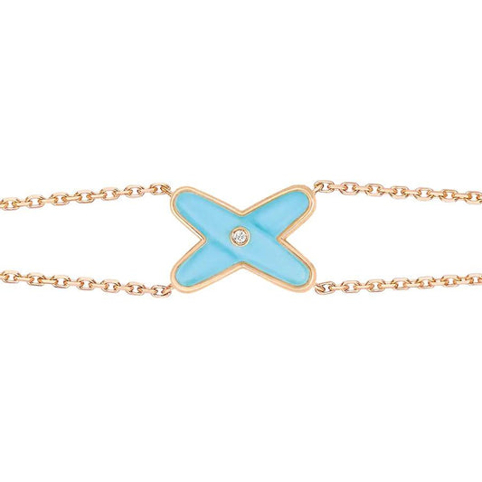 [⭐Seralia]JEUX BRACELET TURQUOISE PINK GOLD 1 DIAMOND