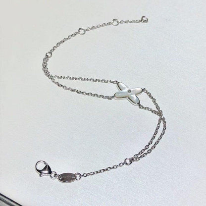[⭐Seralia]JEUX BRACELET WHITE MOP SILVER 1 DIAMOND