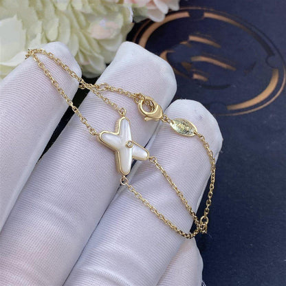 [⭐Seralia]JEUX BRACELET WHITE MOP GOLD 1 DIAMOND