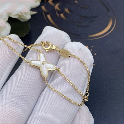 [⭐Seralia]JEUX BRACELET WHITE MOP GOLD 1 DIAMOND
