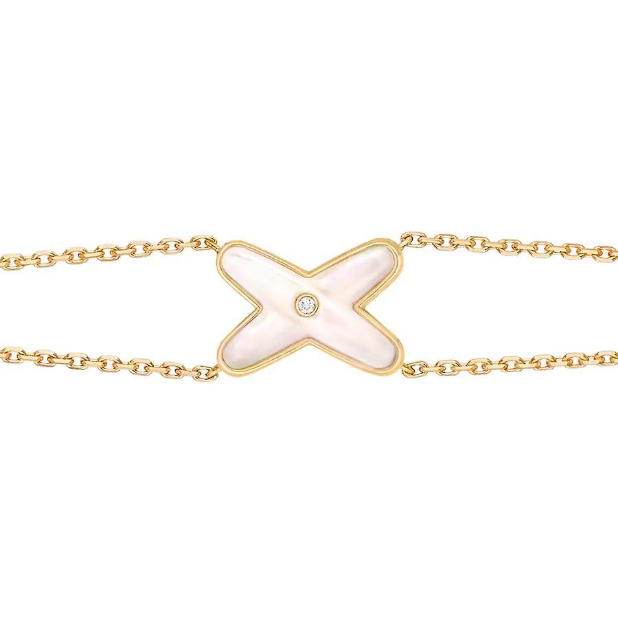 [⭐Seralia]JEUX BRACELET WHITE MOP GOLD 1 DIAMOND