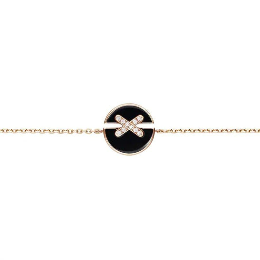 [⭐Seralia]JEUX DE BRACELET ONYX PINK GOLD DIAMOND