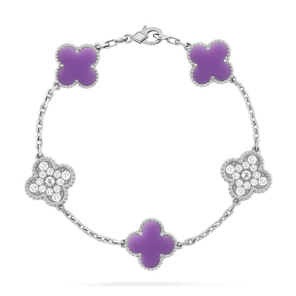 [⭐Seralia]CLOVER 5 MOTIF LIGHT PURPLE BRACELET COLLECTION