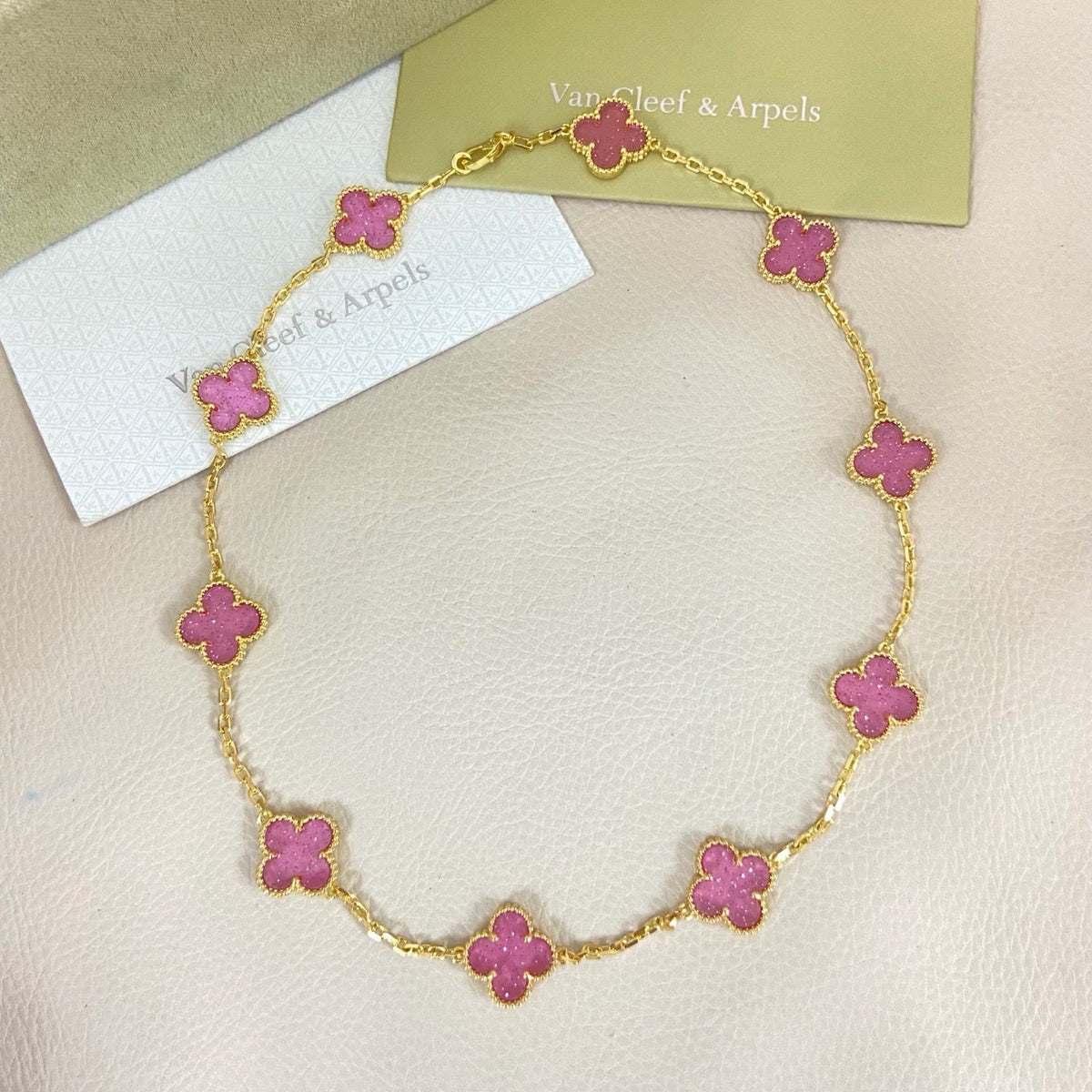 [⭐Seralia]CLOVER 10 MOTIFS  NEW BUBBLE PINK ENAMEL