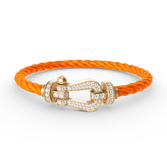 [⭐Seralia]FORCE LARGE HORSESHOE FULL DIAMOND BRACELET GOLD