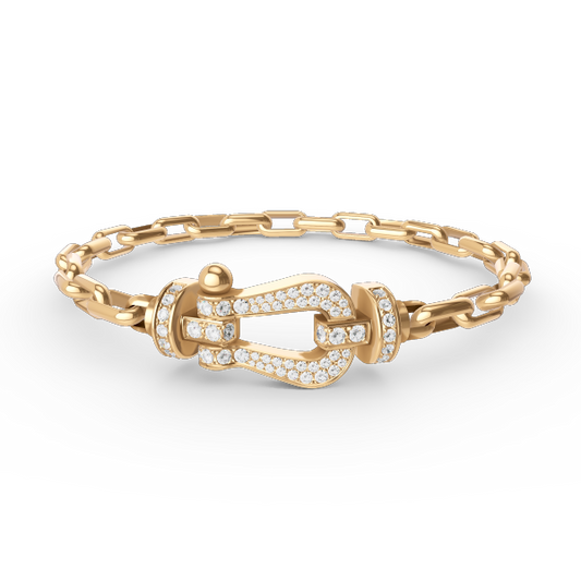 [⭐Seralia]FORCE LARGE HORSESHOE CLASP  METAL BRACELET