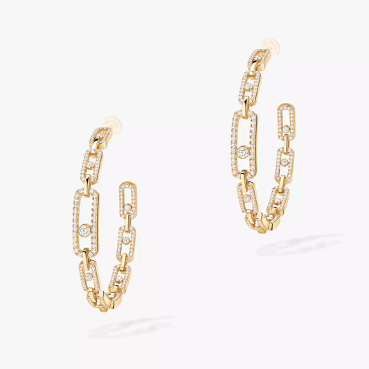 [[⭐Seralia]Move Link Diamond Hoop Earrings