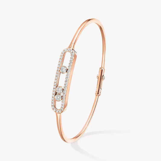 [⭐Seralia]Move Pavé Diamond Bangle Bracelet M