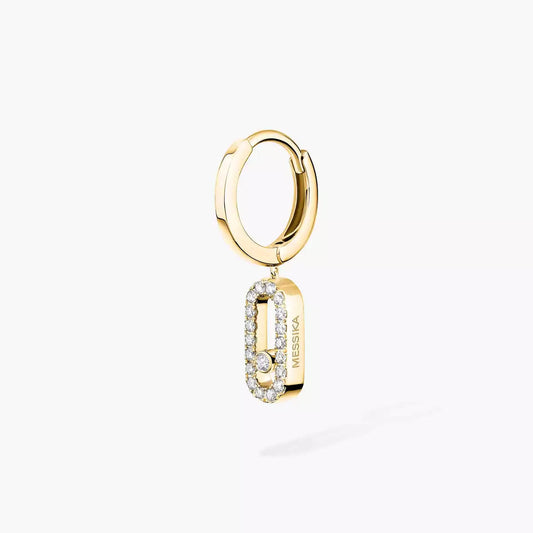 [⭐Seralia]Move Uno Single Diamond Hoop Earring