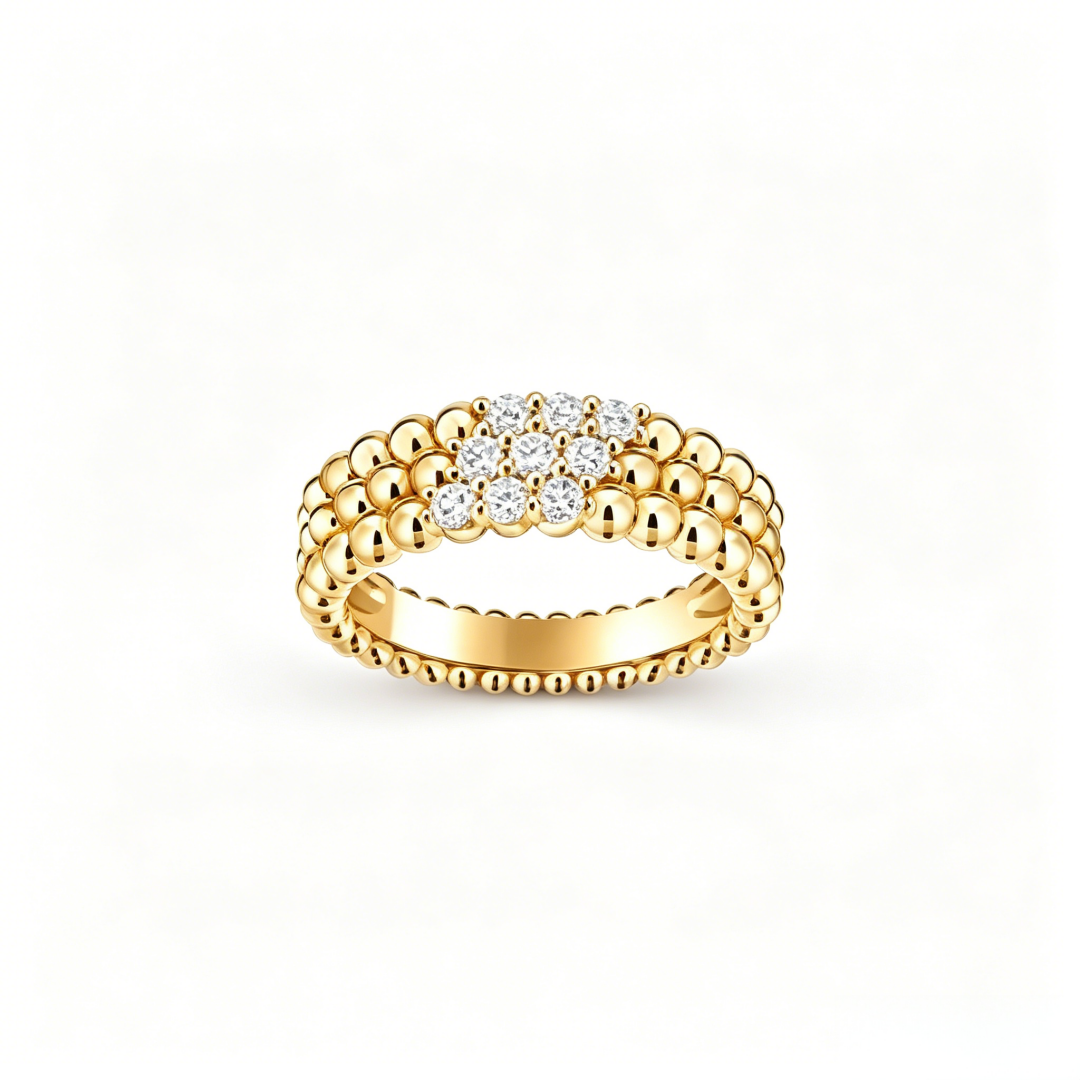 [⭐Seralia] THREE-ROW DIAMOND RING