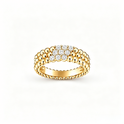 [⭐Seralia] THREE-ROW DIAMOND RING