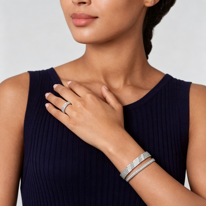 [⭐Seralia] THREE-ROW DIAMOND RING