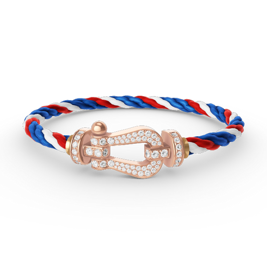 [⭐Seralia]FORCE LARGE HORSESHOE FULL DIAMOND BRACELET ROSE GOLD