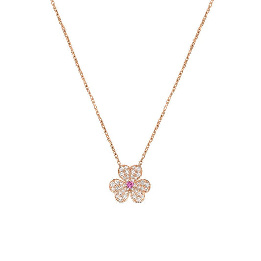 [⭐Seralia]FRIVOLE ROSE GOLD FLOWER DIAMOND NECKLACE