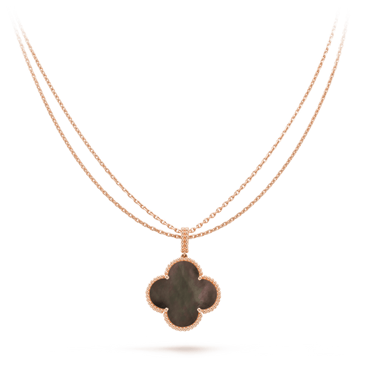 [⭐Seralia]CLOVER 25MM GOLD DARK MOP BIG CLOVER NECKLACE