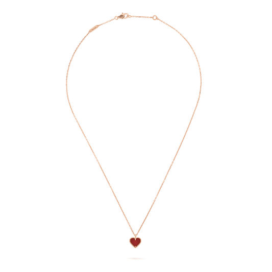 [⭐Seralia]SWEET CLOVER CARNELIAN HEART NECKLACE