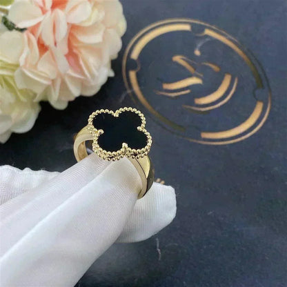 [⭐Seralia]CLOVER ONYX RING