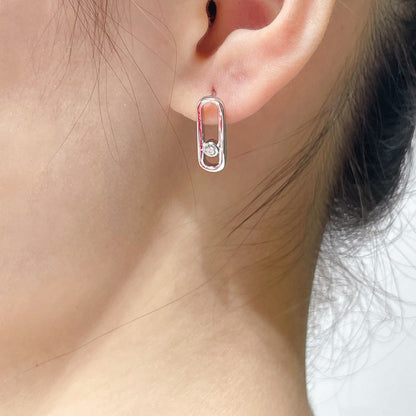 [⭐Seralia]MOVE UNO SMALL 1 DIAMOND EARRINGS