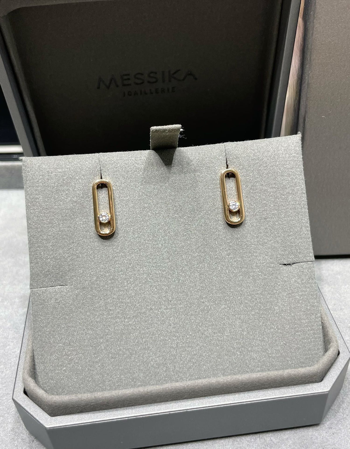 [⭐Seralia]MOVE UNO SMALL 1 DIAMOND EARRINGS