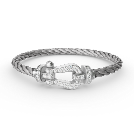 [⭐Seralia]FORCE LARGE HORSESHOE FULL DIAMOND BRACELET SILVER
